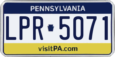 PA license plate LPR5071