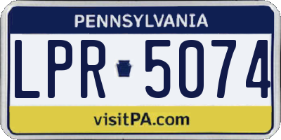 PA license plate LPR5074