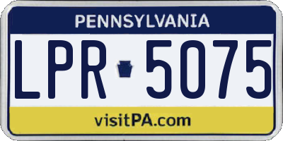PA license plate LPR5075