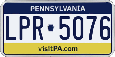 PA license plate LPR5076