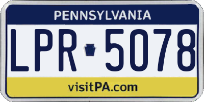 PA license plate LPR5078