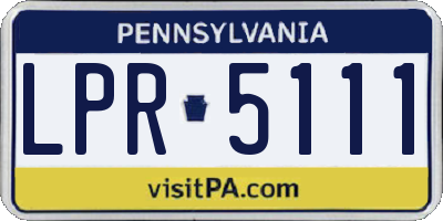 PA license plate LPR5111
