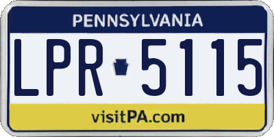 PA license plate LPR5115