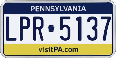 PA license plate LPR5137