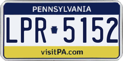 PA license plate LPR5152