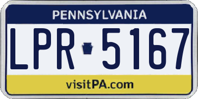 PA license plate LPR5167