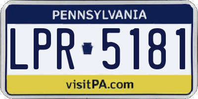 PA license plate LPR5181
