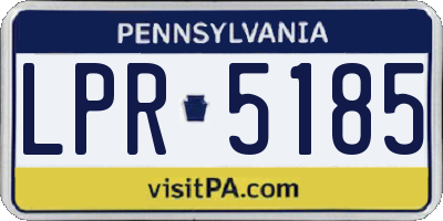 PA license plate LPR5185