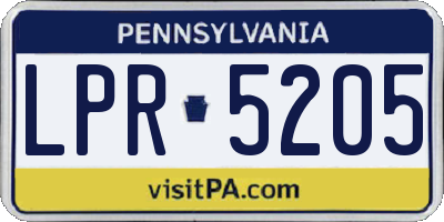 PA license plate LPR5205