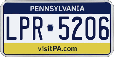 PA license plate LPR5206