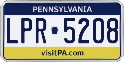 PA license plate LPR5208
