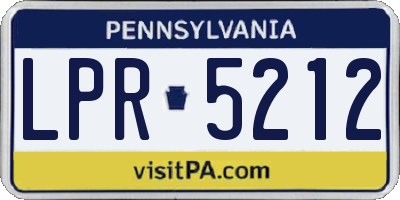 PA license plate LPR5212