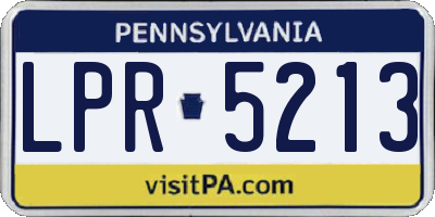 PA license plate LPR5213