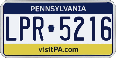 PA license plate LPR5216