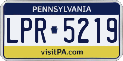 PA license plate LPR5219