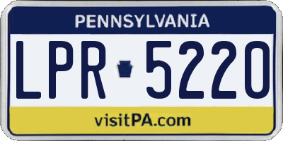 PA license plate LPR5220