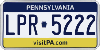 PA license plate LPR5222