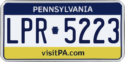 PA license plate LPR5223