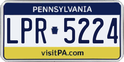PA license plate LPR5224