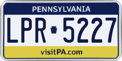 PA license plate LPR5227