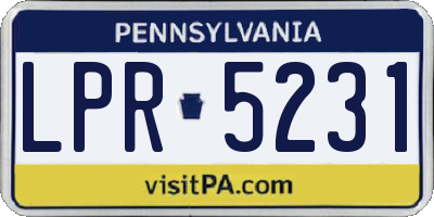 PA license plate LPR5231