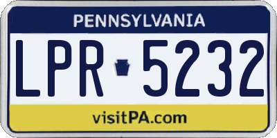 PA license plate LPR5232