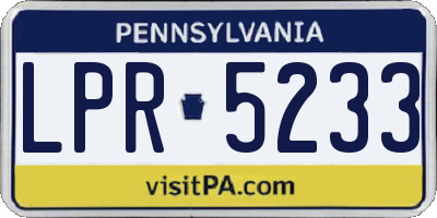 PA license plate LPR5233