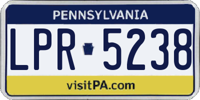 PA license plate LPR5238