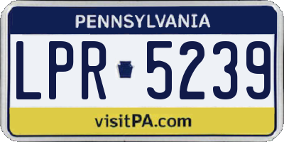 PA license plate LPR5239