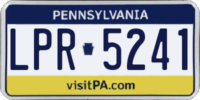 PA license plate LPR5241