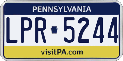 PA license plate LPR5244