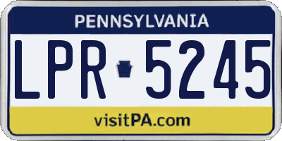 PA license plate LPR5245