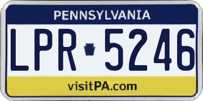 PA license plate LPR5246