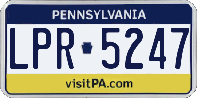 PA license plate LPR5247