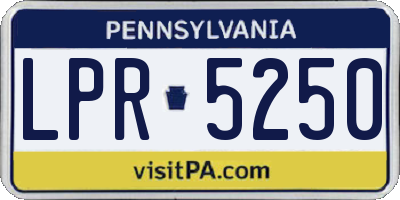 PA license plate LPR5250