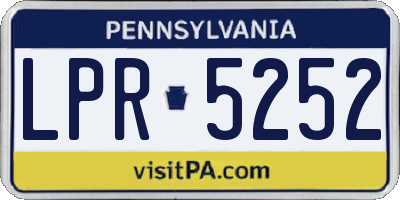 PA license plate LPR5252