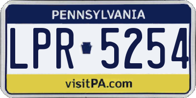 PA license plate LPR5254