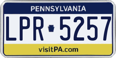 PA license plate LPR5257