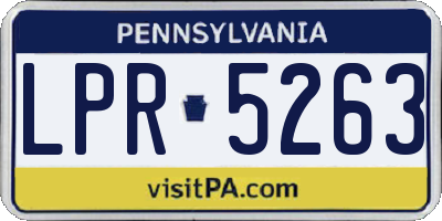 PA license plate LPR5263