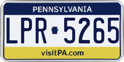 PA license plate LPR5265