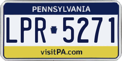 PA license plate LPR5271
