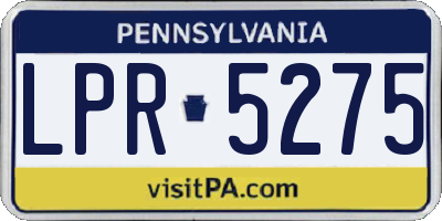 PA license plate LPR5275