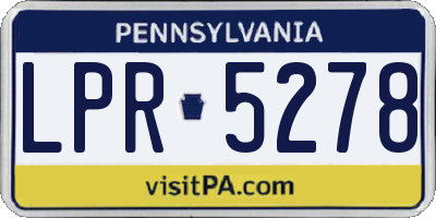 PA license plate LPR5278