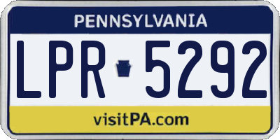 PA license plate LPR5292