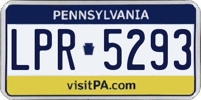 PA license plate LPR5293