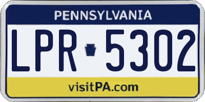 PA license plate LPR5302