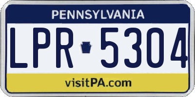 PA license plate LPR5304