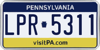 PA license plate LPR5311