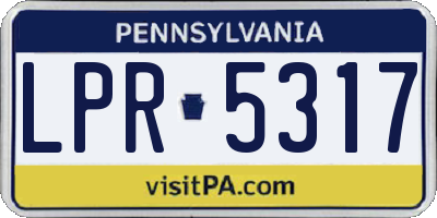 PA license plate LPR5317