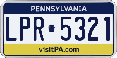 PA license plate LPR5321